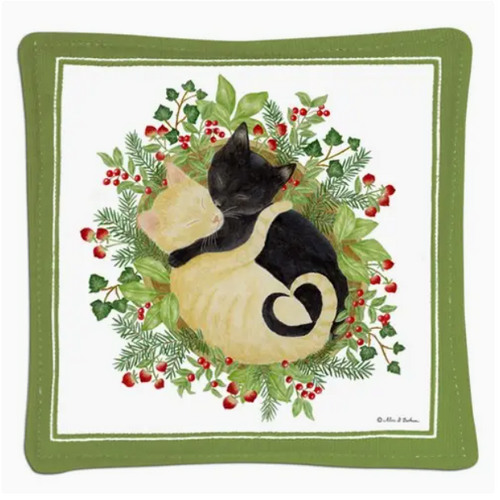  Alice's Cottage Spiced Mug Mat Cats in Bowl 