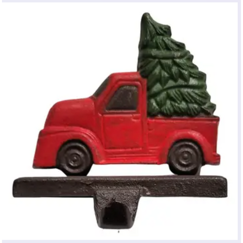  Silver Tree Home & Holiday Cast Iron Truck with Tree Stocking Holder 