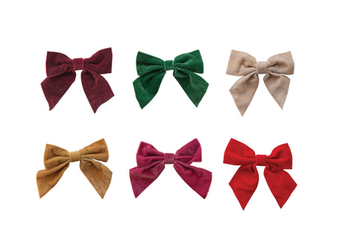  Creative Co-Op Velvet Clip-On Bow 