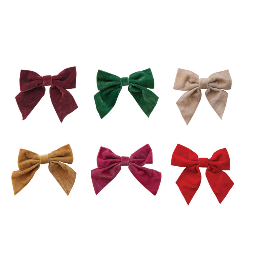 Velvet Clip-On Bow