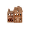 Creative Co-Op 9"H Ceramic Gingerbread House Brown & White