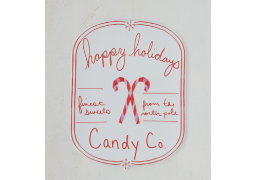  Creative Co-Op 12"H Embossed Metal Wall Decor with Candy Canes 