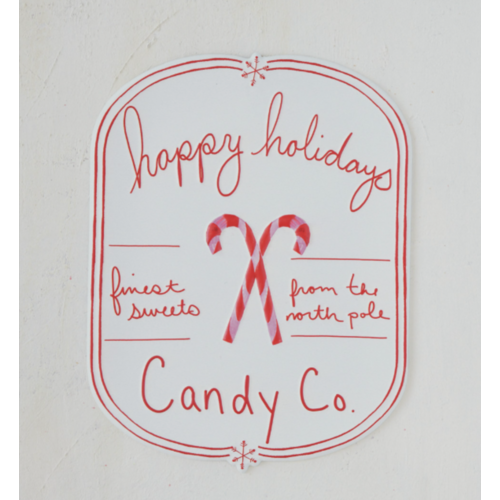 Creative Co-Op 12"H Embossed Metal Wall Decor with Candy Canes 