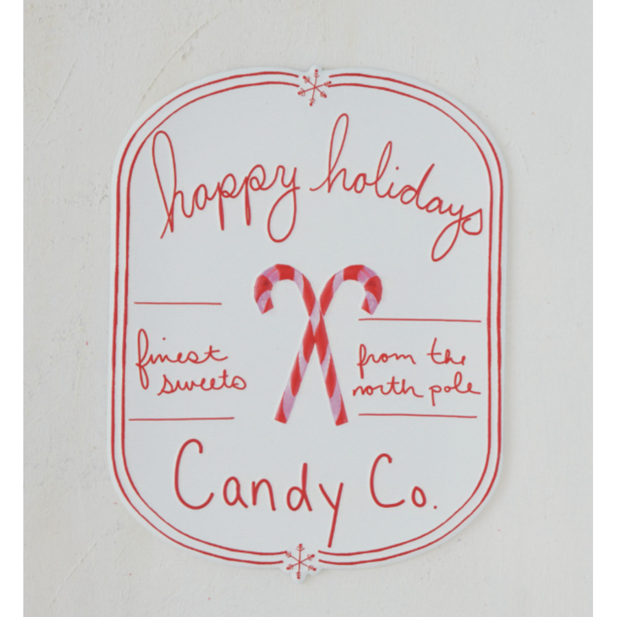 12"H Embossed Metal 12"H Embossed Metal Wall Decor with Candy Canes Decor w/ Candy Canes
