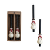 Creative Co-Op 10" Snowman Taper Candle in Box Set of 2