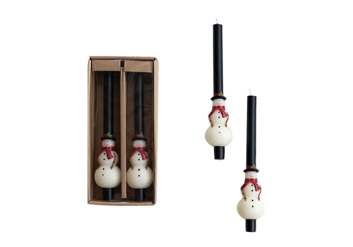  Creative Co-Op 10" Snowman Taper Candle in Box Set of 2 