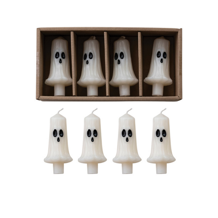Taper Candles with Ghost Boxed Set of 4