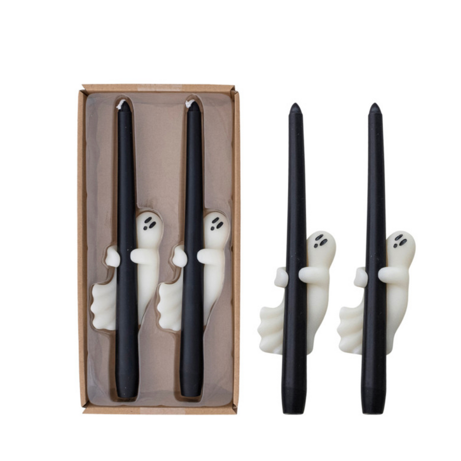 Taper Candles with  Ghost Boxed Set of 2