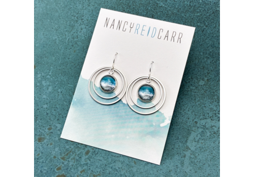  Nancy Reid Carr Orbit Duo Earrings Aqua Sea 