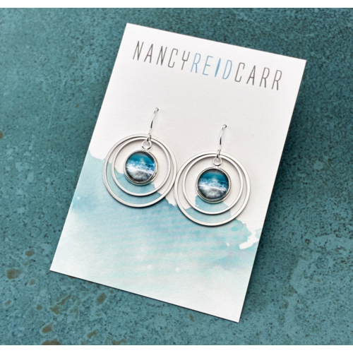  Nancy Reid Carr Orbit Duo Earrings Aqua Sea 