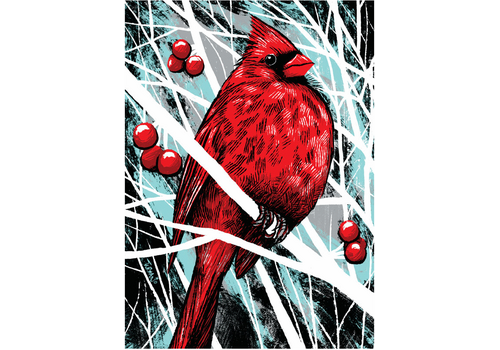 Artists to Watch Cardinal with Berries Boxed Cards 