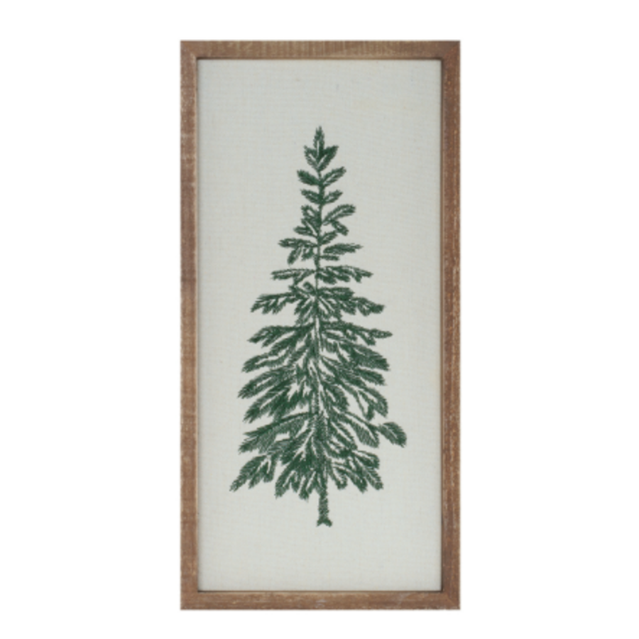 18"H Framed Trees Embroidery
