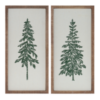 18"H Framed Trees Embroidery