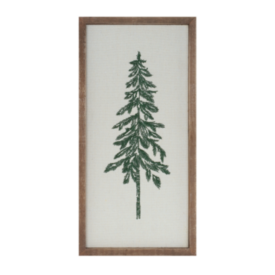18"H Framed Trees Embroidery