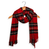 Joy Accessories Snuggly Plaid Fringe Scarf