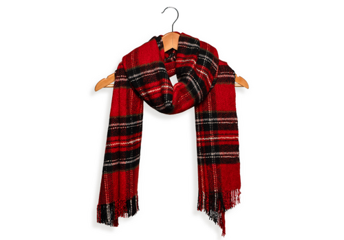  Joy Accessories Snuggly Plaid Fringe Scarf 