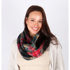 David and Young Boucle Plaid Woven Scarf Black