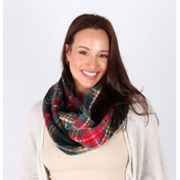 Boucle Plaid Woven Scarf Black