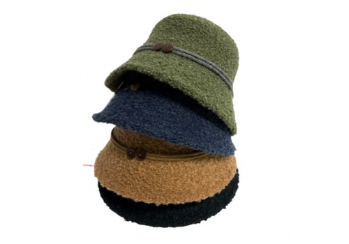  Shihreen Bouclé Wool Turn Brim Hat with Rope Accent 