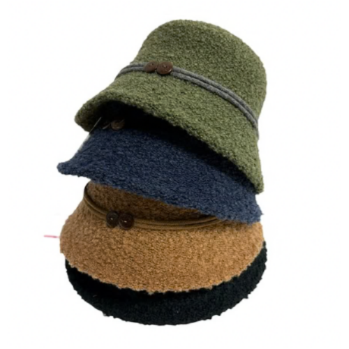  Shihreen Bouclé Wool Turn Brim Hat with Rope Accent 