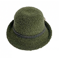 Bouclé Wool Turn Brim Hat with Rope Accent