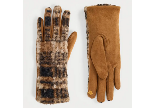  COCO + CARMEN Sherpa Plaid Touchscreen Gloves 