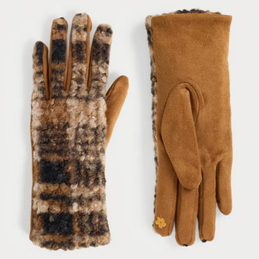 Sherpa Plaid Touchscreen Gloves