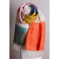 Faux Mohair Color Block Scarf
