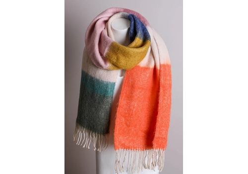  Leto Accessories Faux Mohair Color Block Scarf 