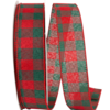 Reliant Ribbon Traditional Christmas Check Ribbon 1.5" (per yard)