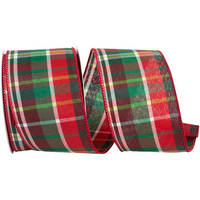 Grand Christmas Plaid Ribbon 2.5" (per yard)