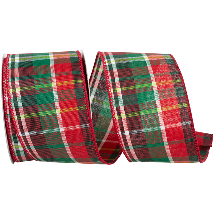 Grand Christmas Plaid Ribbon 2.5" (per yard)