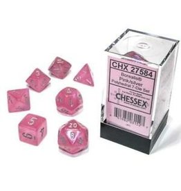 Chessex Chessex 7-Set Dice Cube Borealis Luminary Pink with Silver