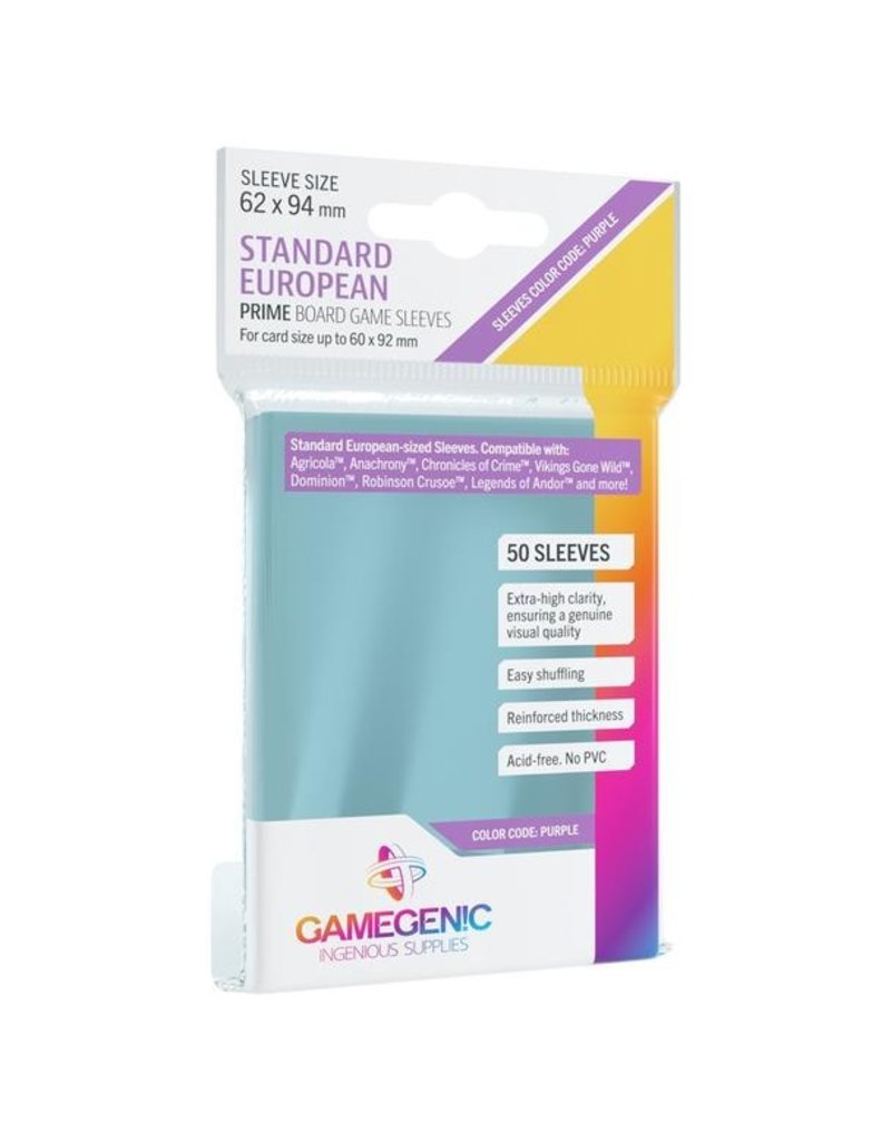 Gamegenic PRIME Board Game Card Sleeves - Standard European-Sized (62 x 94 mm)