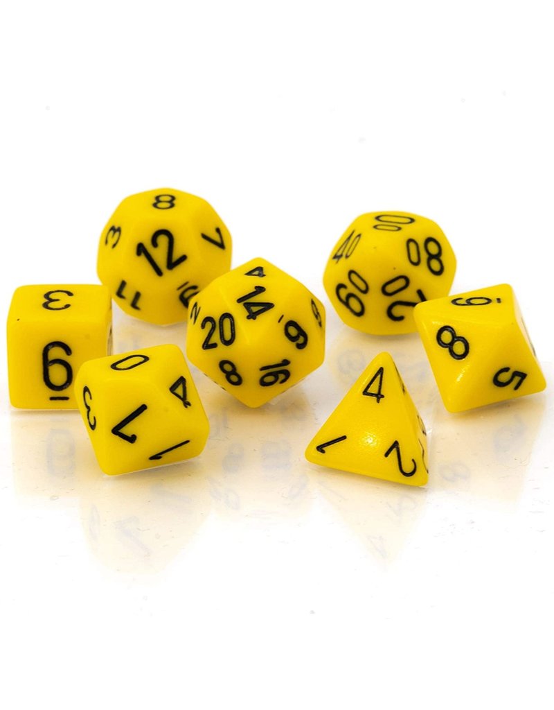 Chessex Chessex 7-Set Dice Cube Opaque Yellow with Black