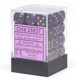 Chessex Chessex d6 Dice Cube 12mm Speckled Golden Cobalt (36)