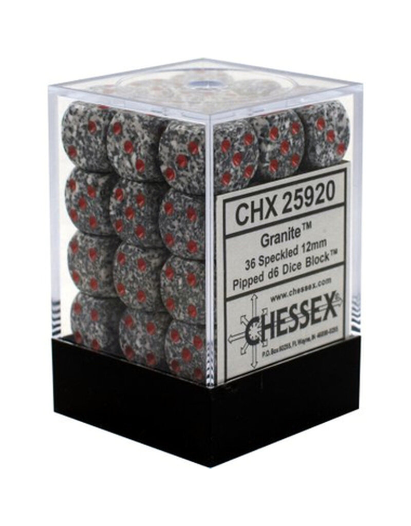 Chessex Chessex d6 Dice Cube 12mm Speckled Granite (36)