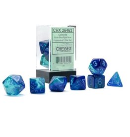 Chessex Chessex 7-Set Dice Cube Gemini Luminary Blue-Blue with Light Blue