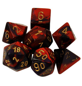 Chessex Chessex 7-Set Dice Cube Gemini Purple and Red with Gold