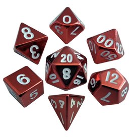 Metallic Dice Games Metallic Dice Games 7-set Red Painted Metal