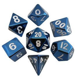 Metallic Dice Games Metallic Dice Games 7-set Blue Painted Metal