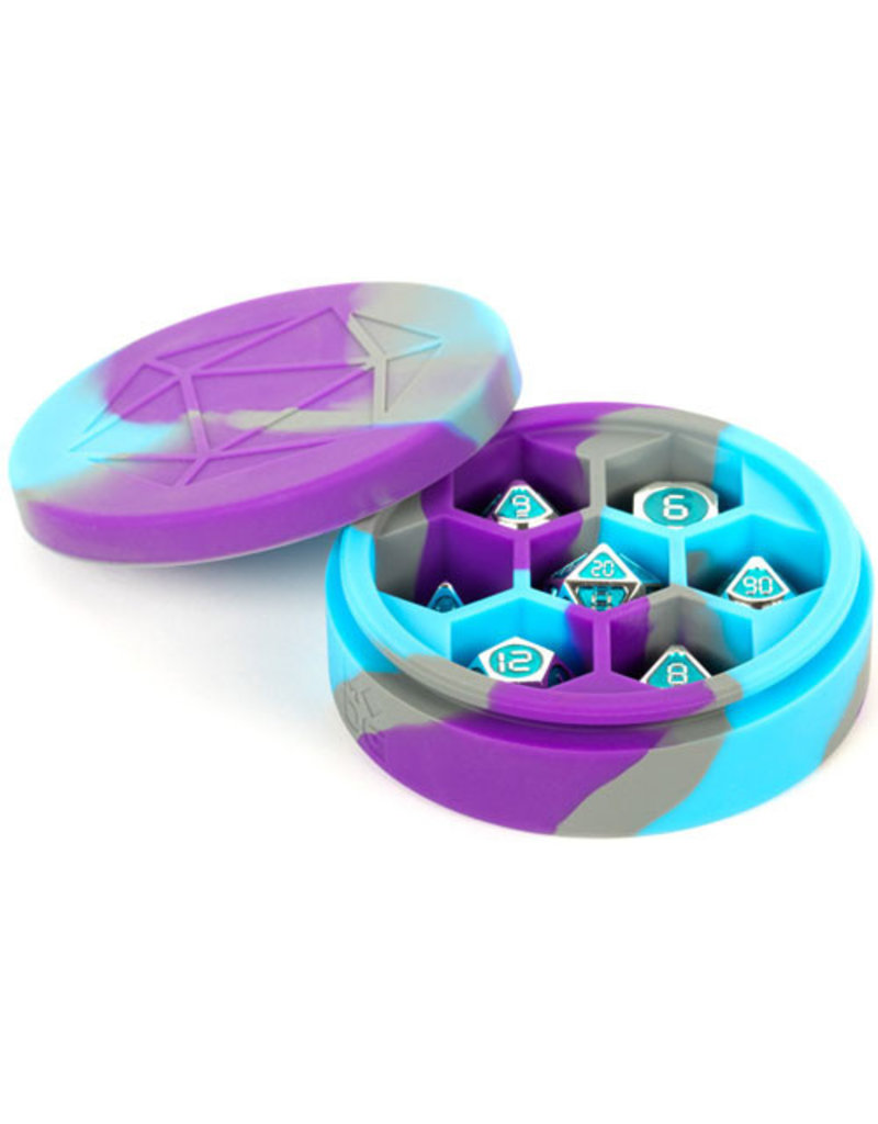 Metallic Dice Games Metallic Dice Games Silicone Round Dice Case Purple / Grey / Blue