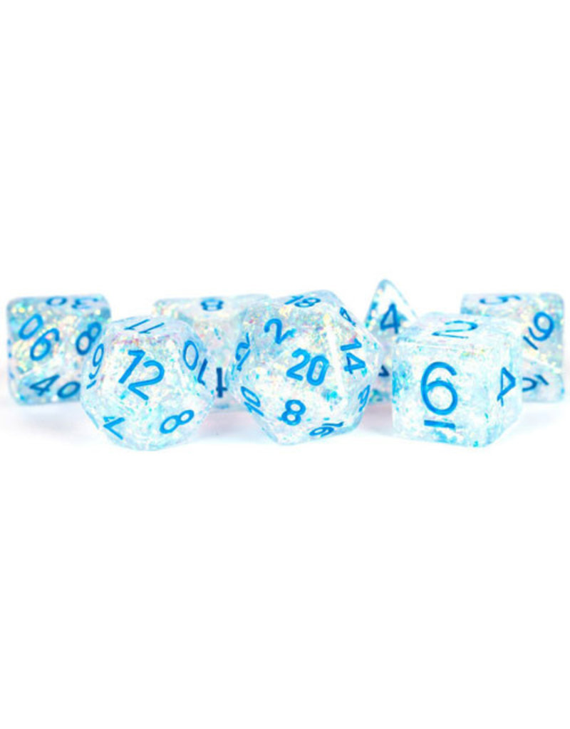Metallic Dice Games Metallic Dice Games 7-Set Flash Clear / Blue