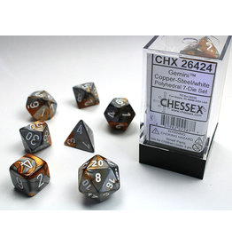 Chessex Chessex 7-Set Dice Cube Gemini Copper and Steel with White