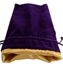 Metallic Dice Games MDG Large Purple Velvet Dice Bag with Gold Satin Lining - 6in x 8in