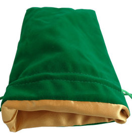 Metallic Dice Games MDG Large Green Velvet Dice Bag with Gold Satin Lining - 6in x 8in