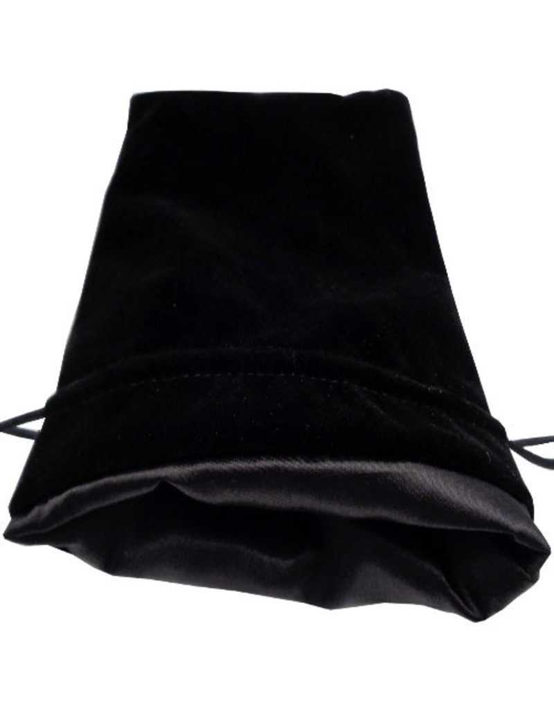 Metallic Dice Games MDG Large Black Velvet Dice Bag with Black Satin Lining - 6in x 8in