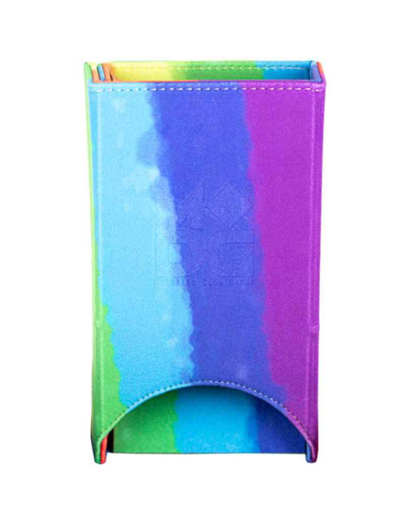 Metallic Dice Games MDG Fold Up Velvet Dice Tower - Watercolor Rainbow