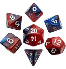 Metallic Dice Games Mini 7-set Dice - Red / Blue / White