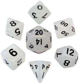 Metallic Dice Games Mini 7-set Dice - Glow Clear